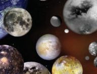 Un montage avec les lunes du système solaire, comparées à la taille de la Terre. // Source : NASA (photo recadrée)