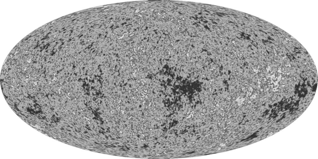 Vue d'artiste de la distribution de la matière noire dans l'univers. // Source : NASA / WMAP Science Team Vue d'artiste de la distribution de la matière noire dans l'univers. // Source : NASA / WMAP Science Team