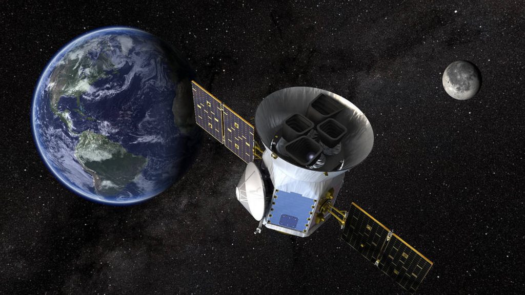 Le téléscope spatial Tess observe 85 % du ciel pour trouver des exoplanètes. // Source : Nasa Le téléscope spatial Tess observe 85 % du ciel pour trouver des exoplanètes. // Source : Nasa