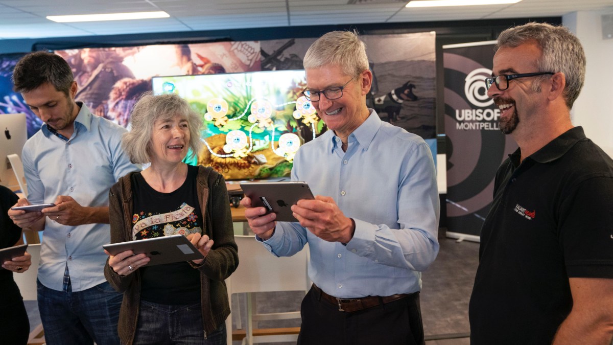 Tim Cook visits app developer Unisoft. Tim Cook visits app developer Unisoft.