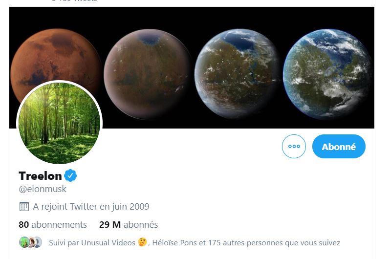 Le nouveau pseudonyme d'Elon Musk // Source : Capture d'écran Twitter Le nouveau pseudonyme d'Elon Musk // Source : Capture d'écran Twitter