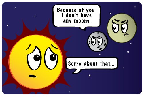 Mercure reprochant de façon beaucoup trop mignonne au Soleil que c'est de sa faute si elle n'a pas de lune. // Source : Nasa Mercure reprochant de façon beaucoup trop mignonne au Soleil que c'est de sa faute si elle n'a pas de lune. // Source : Nasa