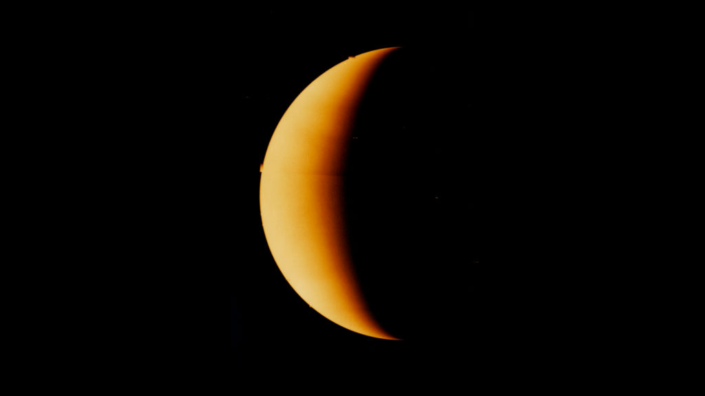 Vénus. // Source : Wikimedia/Domaine public/Pioneer Venus Orbiter (photo recadrée) Vénus. // Source : Wikimedia/Domaine public/Pioneer Venus Orbiter (photo recadrée)