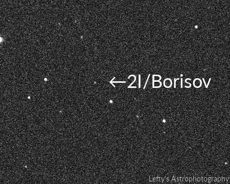 Le mouvement de la comète Borisov. // Source : Wikimedia/CC/Lefty7283 Le mouvement de la comète Borisov. // Source : Wikimedia/CC/Lefty7283