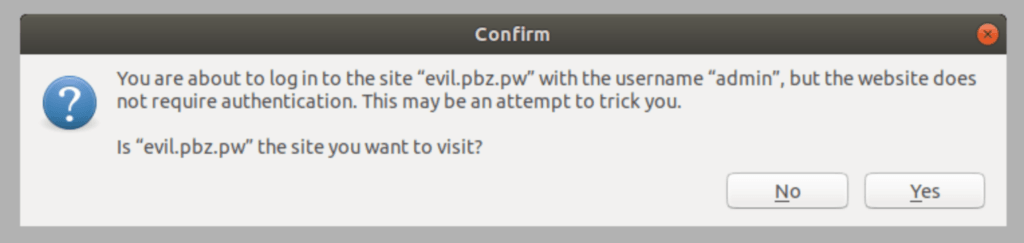 Firefox message bug Firefox message bug