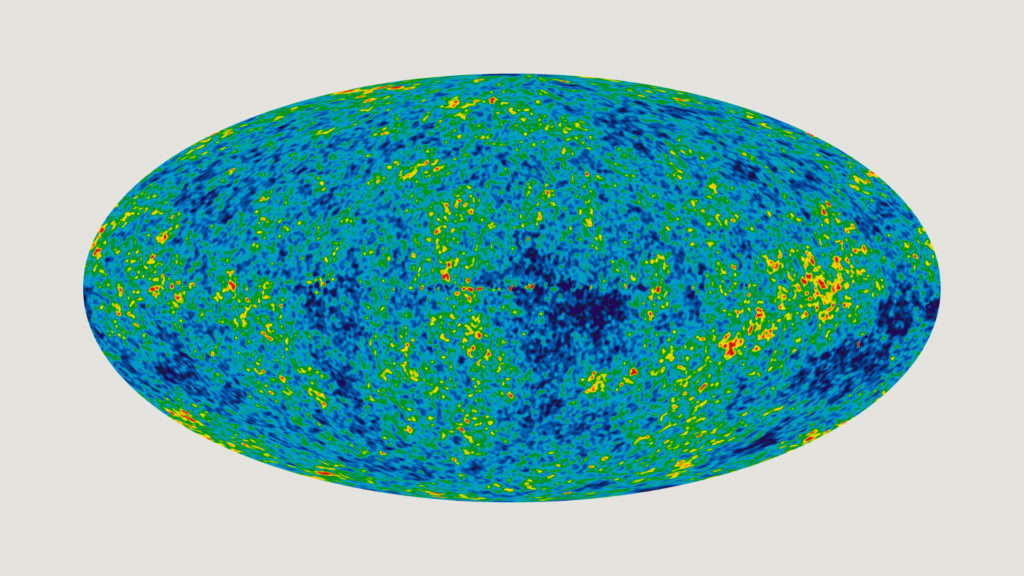 Le fond diffus cosmologique. // Source : Wikimedia/CC/NASA (image recadrée et modifiée) Le fond diffus cosmologique. // Source : Wikimedia/CC/NASA (image recadrée et modifiée)