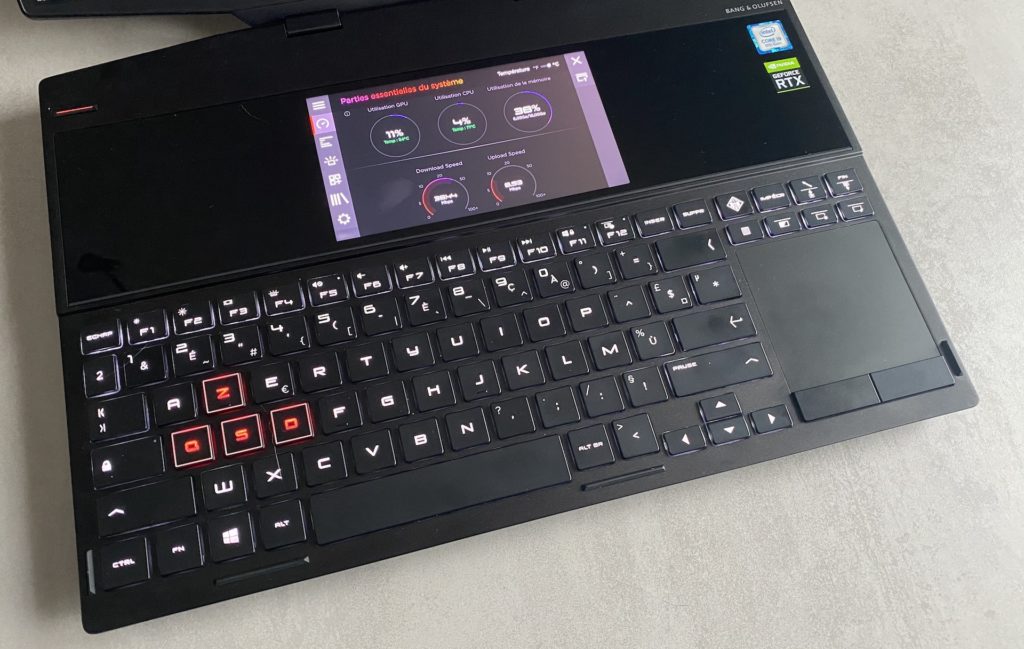 Le clavier du HP Omen X 2S // Source : Maxime Claudel pour Numerama Le clavier du HP Omen X 2S // Source : Maxime Claudel pour Numerama