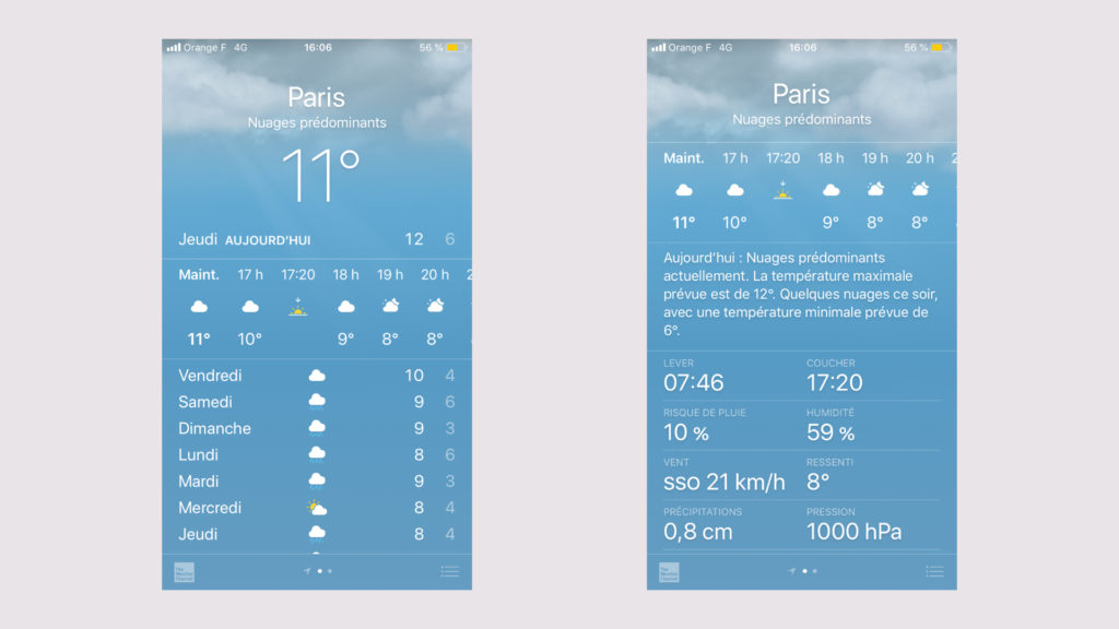 Ces prévisions météorologiques seront-elles fiables ? // Source : Capture d'écran app Météo sur iOS, faite le 7 novembre 2019 Ces prévisions météorologiques seront-elles fiables ? // Source : Capture d'écran app Météo sur iOS, faite le 7 novembre 2019