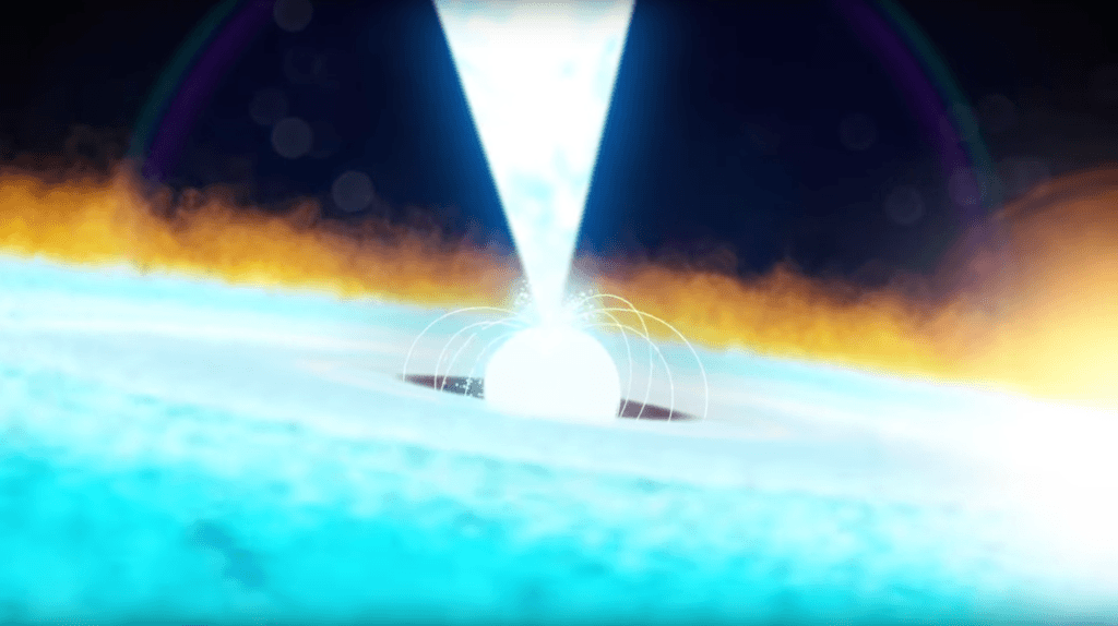 Modélisation d'un pulsar par la Nasa. // Source : Nasa Goddard Modélisation d'un pulsar par la Nasa. // Source : Nasa Goddard