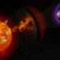 Une représentation d'une tempête solaire et de ses effets sur la Terre. // Source : Wikimedia/CC/Nasa (photo recadrée) Une représentation d'une tempête solaire et de ses effets sur la Terre. // Source : Wikimedia/CC/Nasa (photo recadrée)