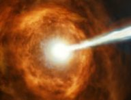 Le sursaut gamma GRB 190114C. // Source : NASA, ESA and M. Kornmesser (photo recadrée)