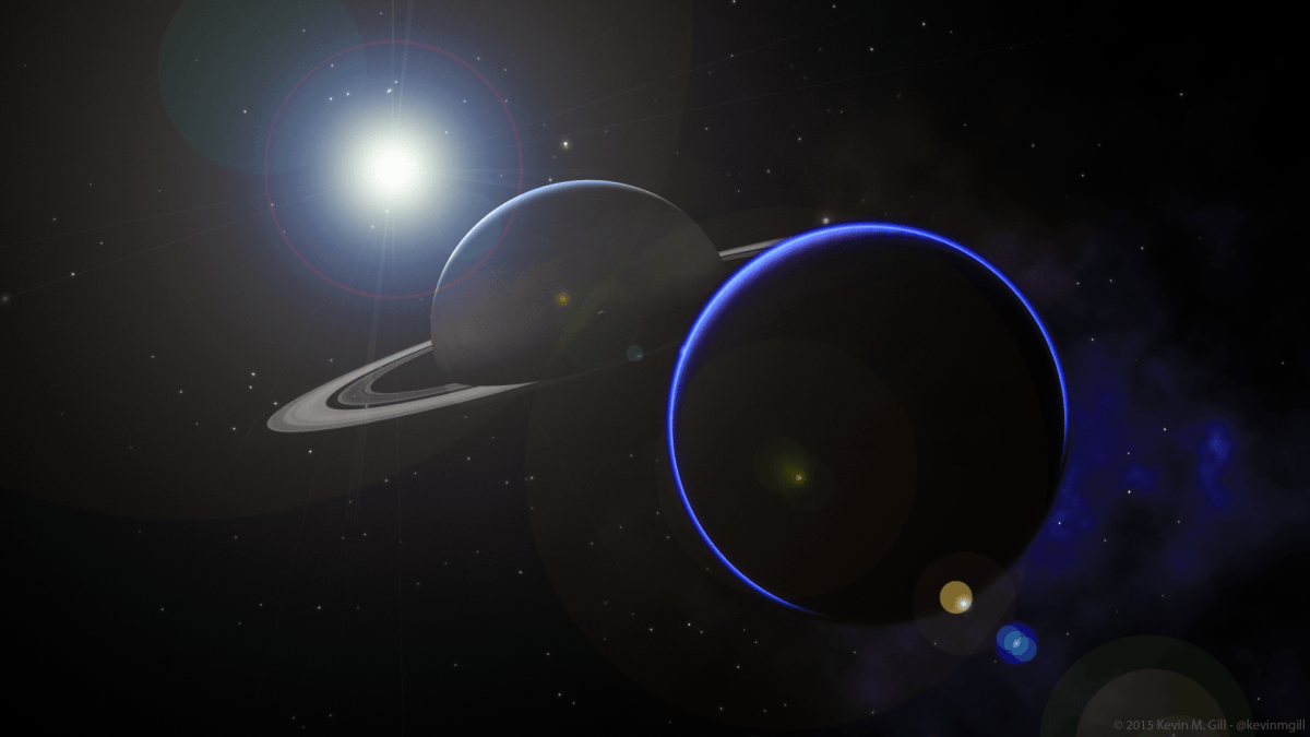 Saturne et Titan. // Source : Flickr/CC/Kevin Gill (photo recadrée) Saturne et Titan. // Source : Flickr/CC/Kevin Gill (photo recadrée)