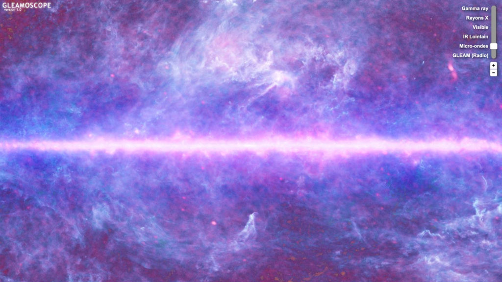 La Voie lactée vu en micro-ondes. // Source : Capture d'écran GLEAMoscope La Voie lactée vu en micro-ondes. // Source : Capture d'écran GLEAMoscope
