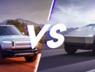 Rivian R1T versus Tesla Cybertruck // Source : Claire Braikeh pour Numerama