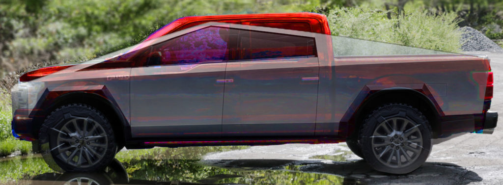 Tesla Cybertruck versus Ford F-150 // Source : ExtremeTech Tesla Cybertruck versus Ford F-150 // Source : ExtremeTech