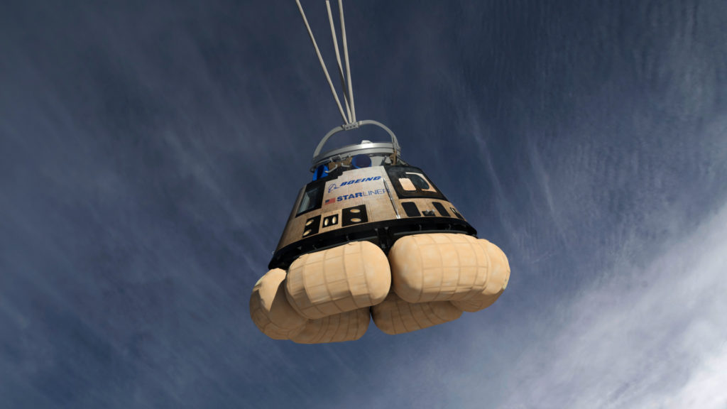 La capsule CST-100 Starliner. // Source : NASA La capsule CST-100 Starliner. // Source : NASA