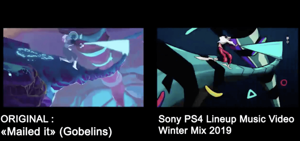 Pub PlayStation avec plagiat // Source : Twitter Catsuka Pub PlayStation avec plagiat // Source : Twitter Catsuka