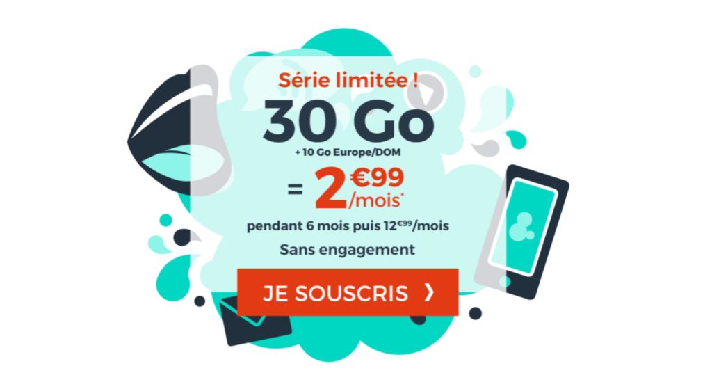 Cdiscount mobile 30 Go + 10 Go Europe et DOM Cdiscount mobile 30 Go + 10 Go Europe et DOM