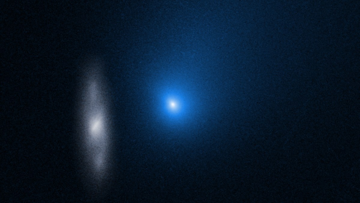 La comète interstellaire Borisov le 16 novembre 2019. // Source : NASA, ESA and D. Jewitt (UCLA) (photo recadrée) La comète interstellaire Borisov le 16 novembre 2019. // Source : NASA, ESA and D. Jewitt (UCLA) (photo recadrée)