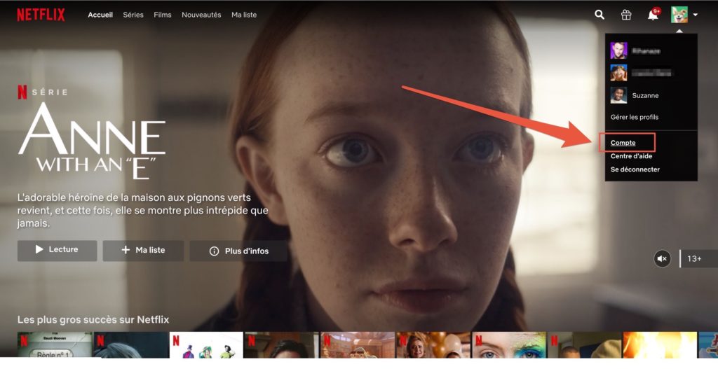 Capture d'écran des paramètres de Netflix Capture d'écran des paramètres de Netflix