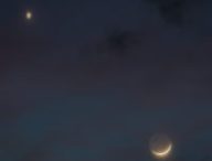 Vénus et un croissant de Lune. // Source : Pixabay (photo recadrée)