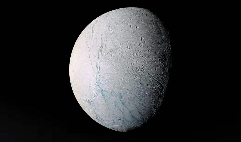 Encelade capturée en 2005 // Source : Wikipedia/CC/NASA/JPL/Space Science Institute Encelade capturée en 2005 // Source : Wikipedia/CC/NASA/JPL/Space Science Institute