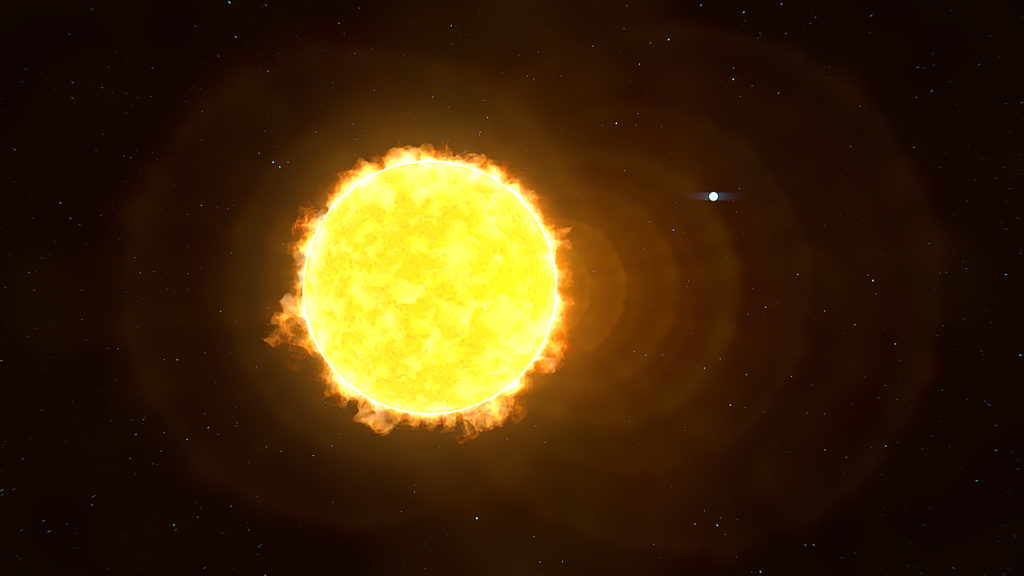 Un système hypothétique, avec une étoile comparable au Soleil et une naine blanche. // Source : Flickr/CC/Kevin Gill Un système hypothétique, avec une étoile comparable au Soleil et une naine blanche. // Source : Flickr/CC/Kevin Gill