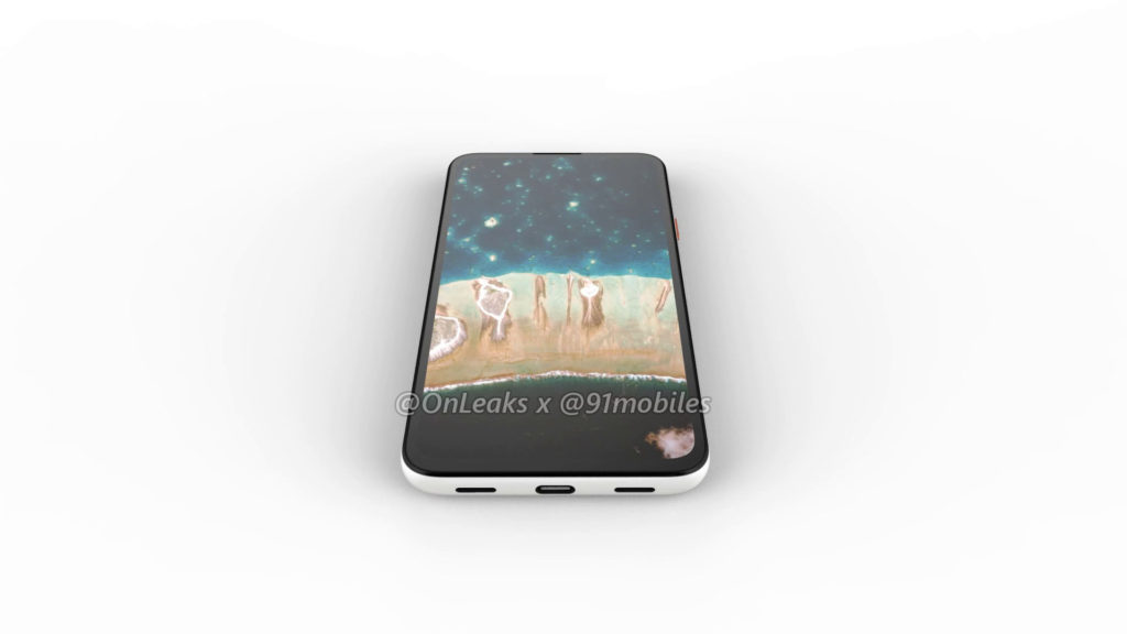 Rendu Google Pixel 4a // Source : OnLeaks (via 91Mobiles)