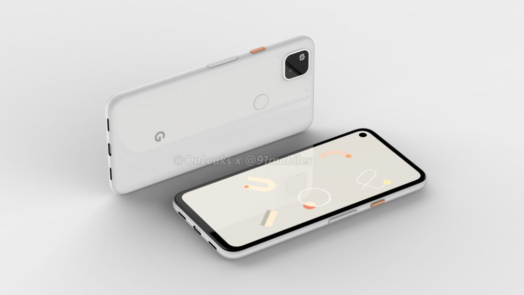 Rendu Google Pixel 4a // Source : OnLeaks (via 91Mobiles)