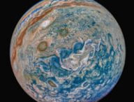 Jupiter. // Source : NASA/JPL-Caltech/SwRI/MSSS Image processing by Prateek Sarpal, © CC NC SA (photo recadrée)