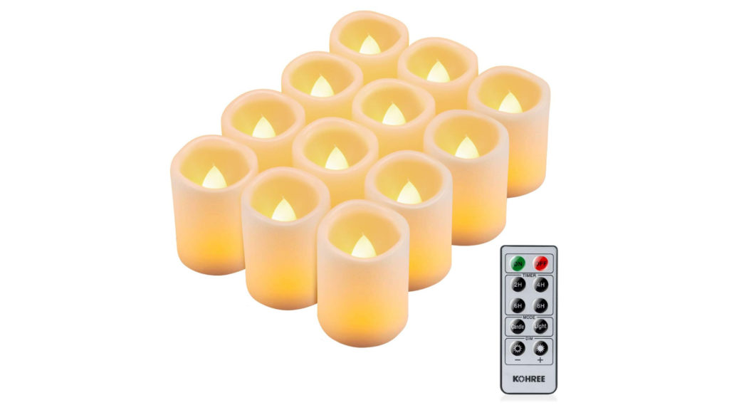 Des fausses bougies télécommandées. // Source : Kohree via Amazon