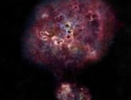 MAMBO-9, la galaxie observée. // Source : NRAO/AUI/NSF, B. Saxton