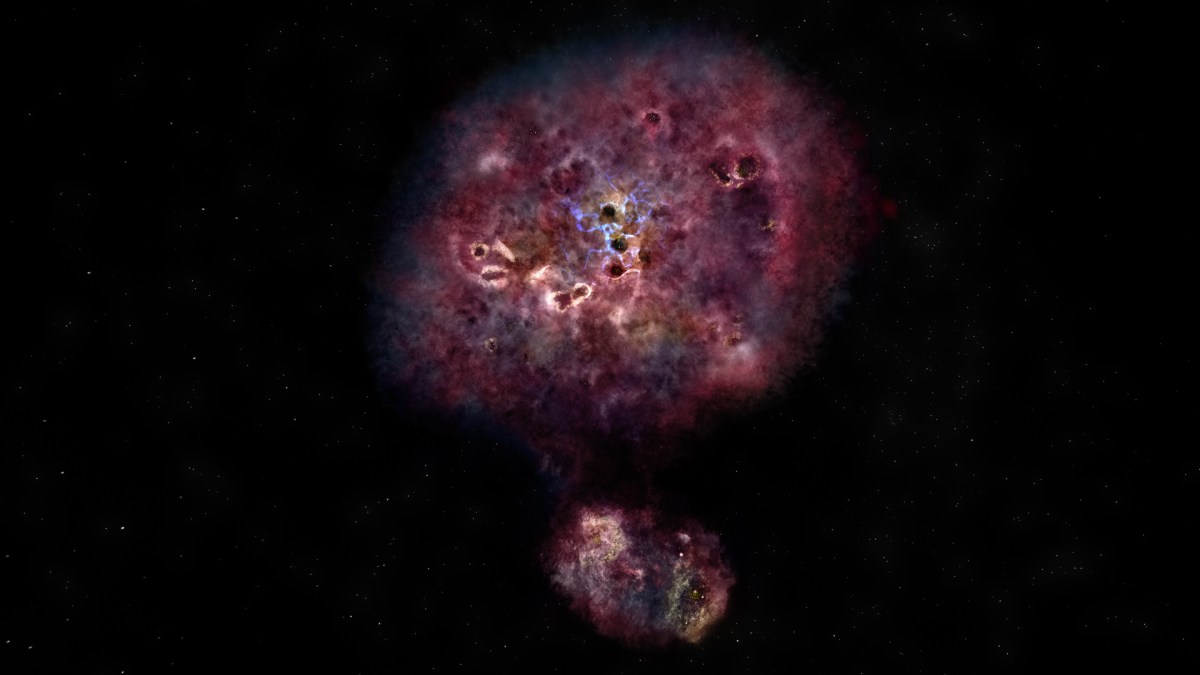 MAMBO-9, la galaxie observée. // Source : NRAO/AUI/NSF, B. Saxton MAMBO-9, la galaxie observée. // Source : NRAO/AUI/NSF, B. Saxton