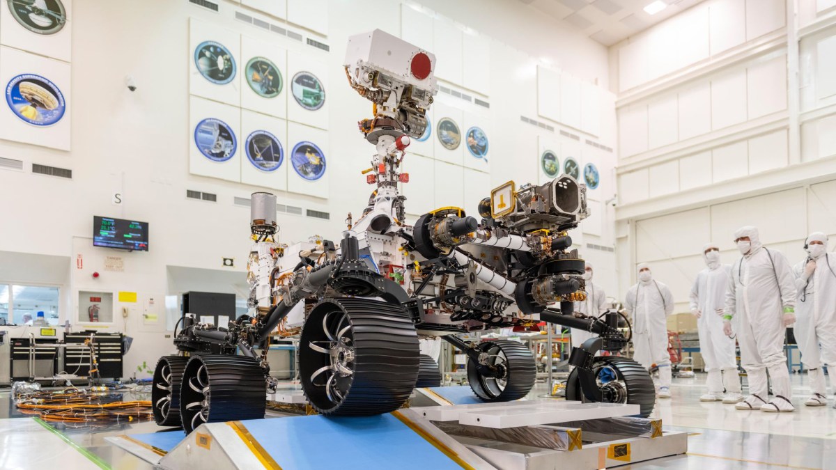 Le rover Mars 2020. // Source : NASA/JPL-Caltech (photo recadrée) Le rover Mars 2020. // Source : NASA/JPL-Caltech (photo recadrée)