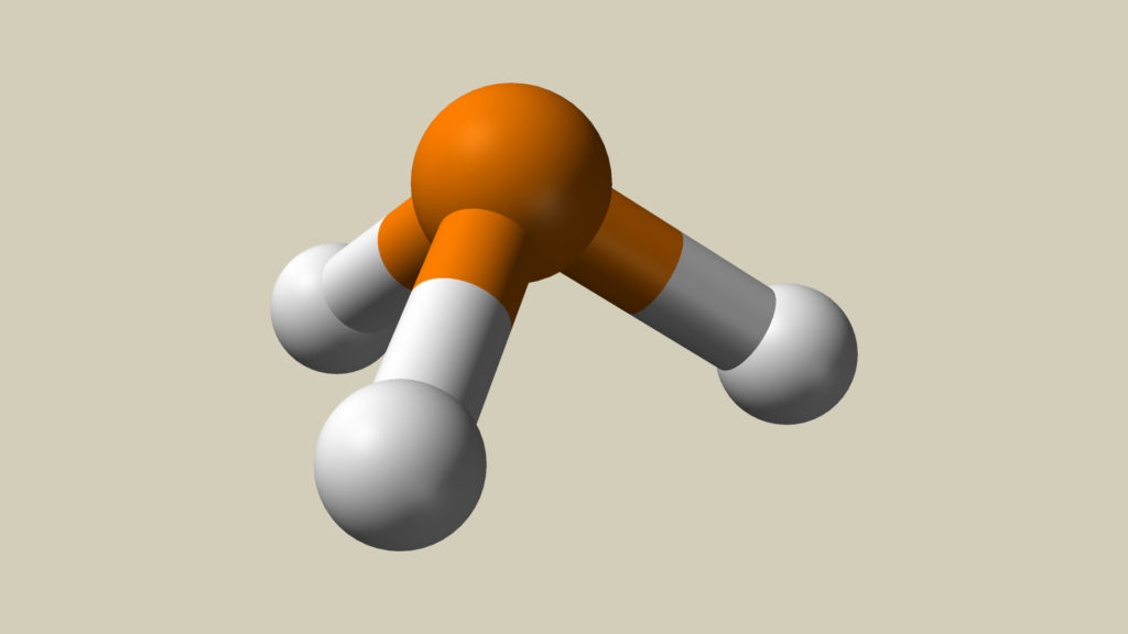 La phosphine. // Source : Wikimedia/Ben Mills (photo modifiée) La phosphine. // Source : Wikimedia/Ben Mills (photo modifiée)