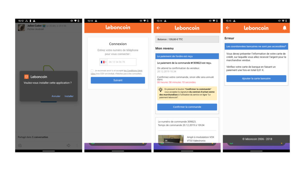 La deuxième étape dans une fausse app // Source : Numerama La deuxième étape dans une fausse app // Source : Numerama