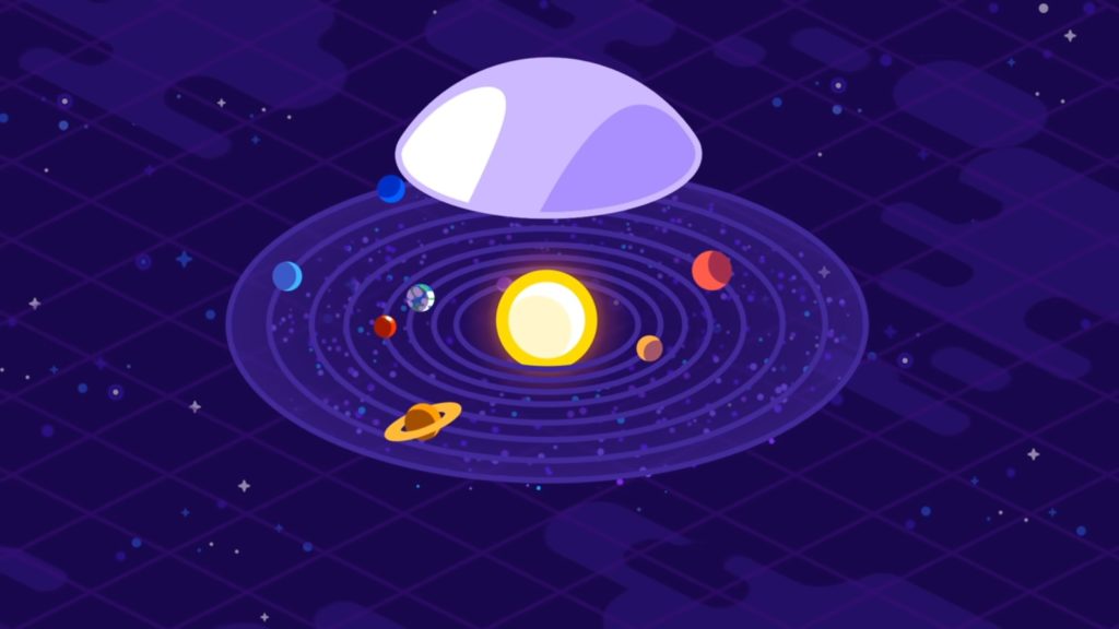 Selon cette hypothèse, si l'on déplace le Soleil, on déplace tout le système solaire. // Source : Capture Youtube / Kurzgesagt – In a Nutshell Selon cette hypothèse, si l'on déplace le Soleil, on déplace tout le système solaire. // Source : Capture Youtube / Kurzgesagt – In a Nutshell