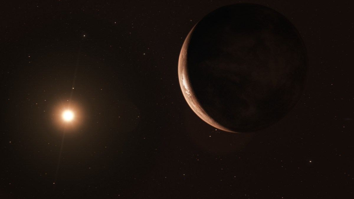 Une super-Terre en orbite autour de son étoile. // Source : Wikimedia/CC/ESO/M. Kornmesser (photo recadrée) Une super-Terre en orbite autour de son étoile. // Source : Wikimedia/CC/ESO/M. Kornmesser (photo recadrée)