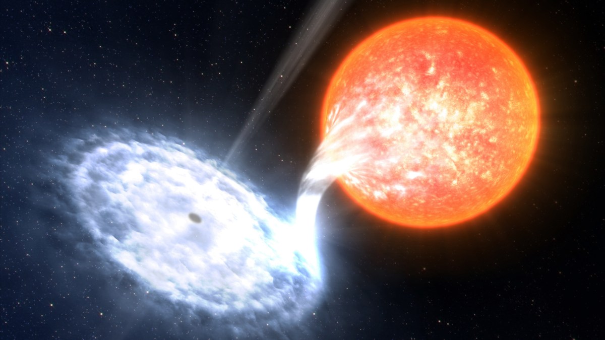 Un système binaire. // Source : Flickr/CC/ESO/L. Calçada (photo recadrée et modifiée) Un système binaire. // Source : Flickr/CC/ESO/L. Calçada (photo recadrée et modifiée)