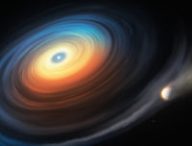 La naine blanche WDJ0914+1914 et son exoplanète. // Source : ESO/M. Kornmesser (photo recadrée)