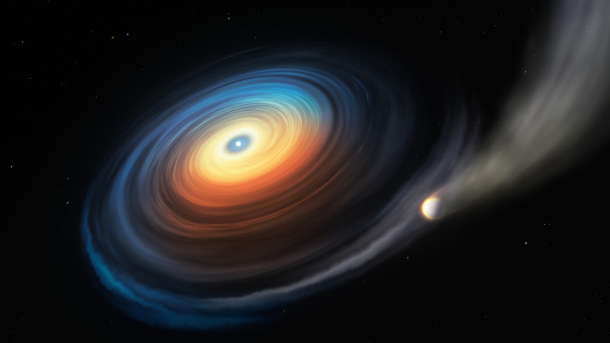 La naine blanche WDJ0914+1914 et son exoplanète. // Source : ESO/M. Kornmesser (photo recadrée) La naine blanche WDJ0914+1914 et son exoplanète. // Source : ESO/M. Kornmesser (photo recadrée)