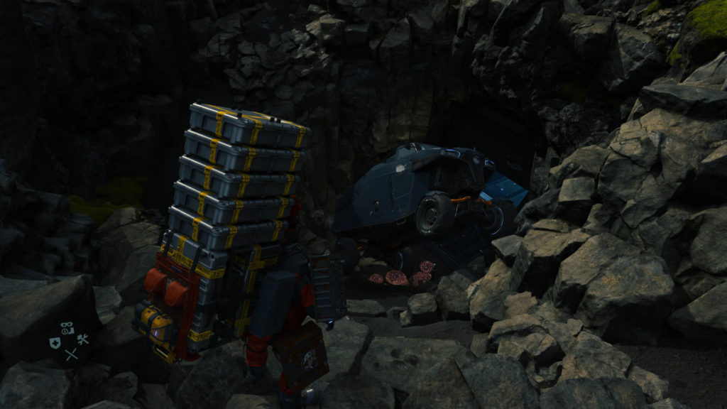 Exemple d'un camion qui bloque l'entrée vers la Cosplayeuse dans Death Stranding // Source : Reddit