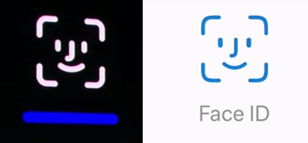 Le logo affiché pendant la conf Samsung au CES 2020 (gauche) et le logo de Face ID d'Apple (à droite) // Source : YouTube/Samsung Le logo affiché pendant la conf Samsung au CES 2020 (gauche) et le logo de Face ID d'Apple (à droite) // Source : YouTube/Samsung