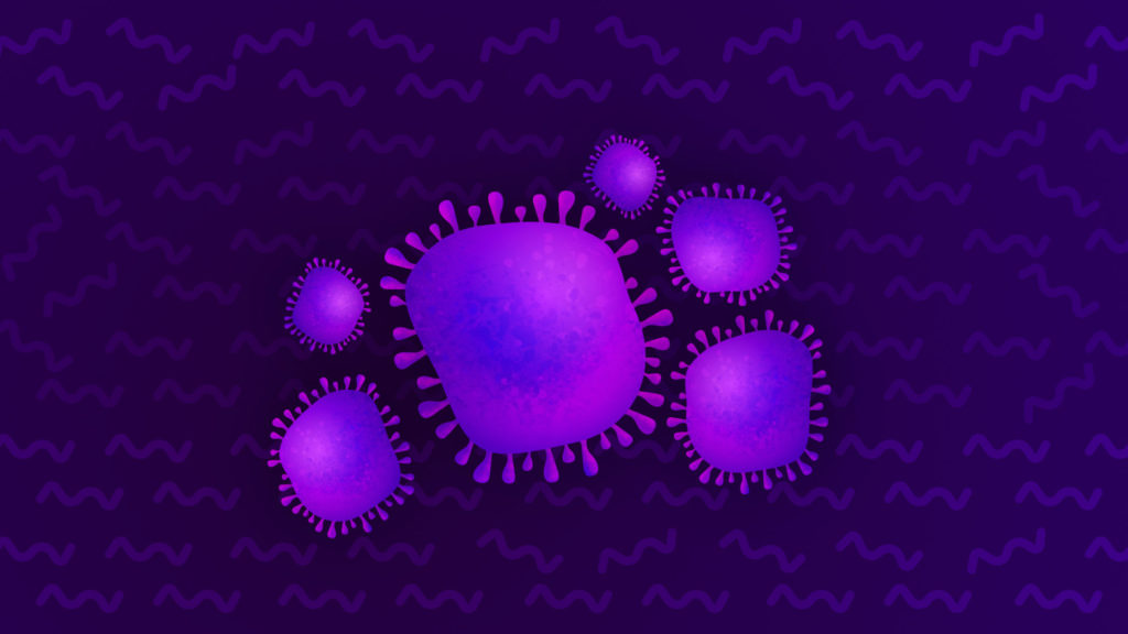 Le coronavirus nCov-2019 (illustration). // Source : Numerama / Claire Braikeh Le coronavirus nCov-2019 (illustration). // Source : Numerama / Claire Braikeh