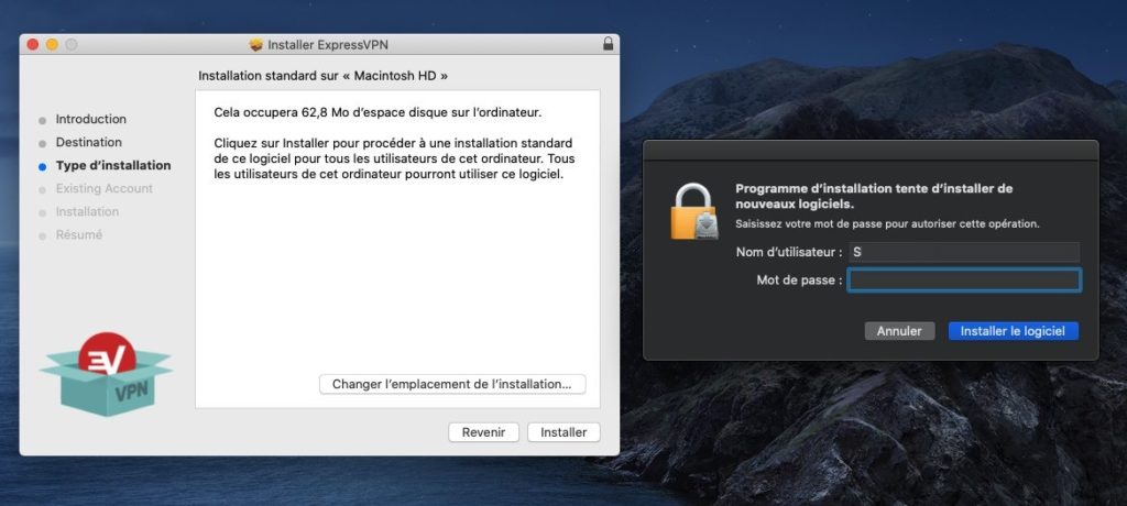 Sur Mac, l'installation demande d'entrer son mot de passe. Sur Mac, l'installation demande d'entrer son mot de passe.