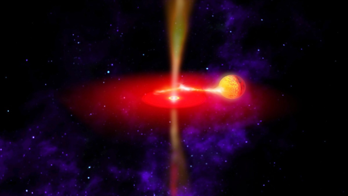 Une vue d'artiste d'un trou noir, GX 339-4. // Source : NASA (photo recadrée) Une vue d'artiste d'un trou noir, GX 339-4. // Source : NASA (photo recadrée)