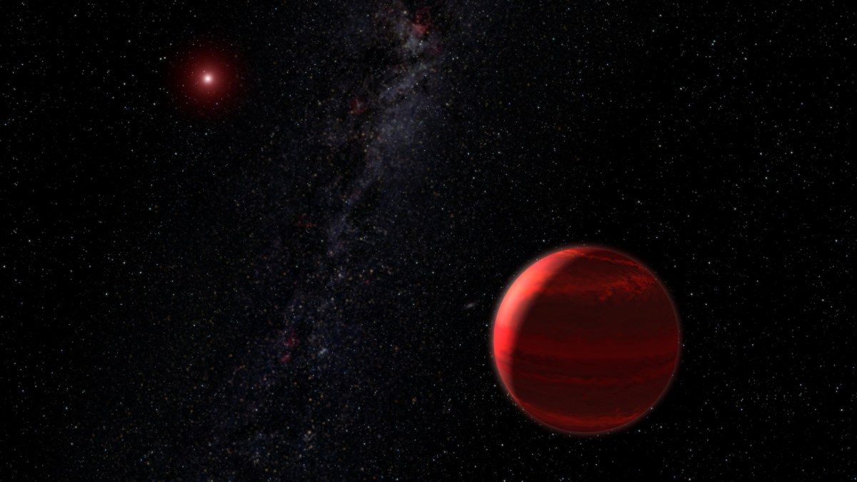 Vue d'artiste d'une planète en orbite autour d'une naine rouge. // Source : Wikimedia/CC/NASA, ESA and G. Bacon (photo recadrée) Vue d'artiste d'une planète en orbite autour d'une naine rouge. // Source : Wikimedia/CC/NASA, ESA and G. Bacon (photo recadrée)