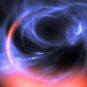 Une visualisation de la matière en orbite autour d'un trou noir. // Source : ESO/Gravity Consortium/L. Calçada (photo recadrée) Une visualisation de la matière en orbite autour d'un trou noir. // Source : ESO/Gravity Consortium/L. Calçada (photo recadrée)