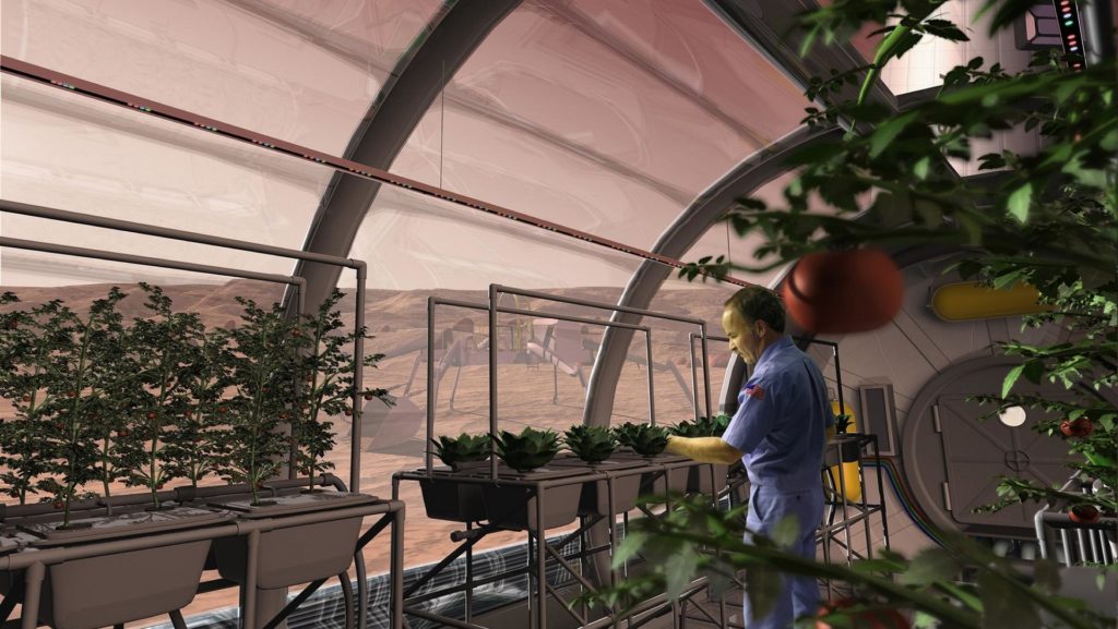 Représentation conceptuelle d'une serre sur Mars par la Nasa. // Source : Nasa Représentation conceptuelle d'une serre sur Mars par la Nasa. // Source : Nasa