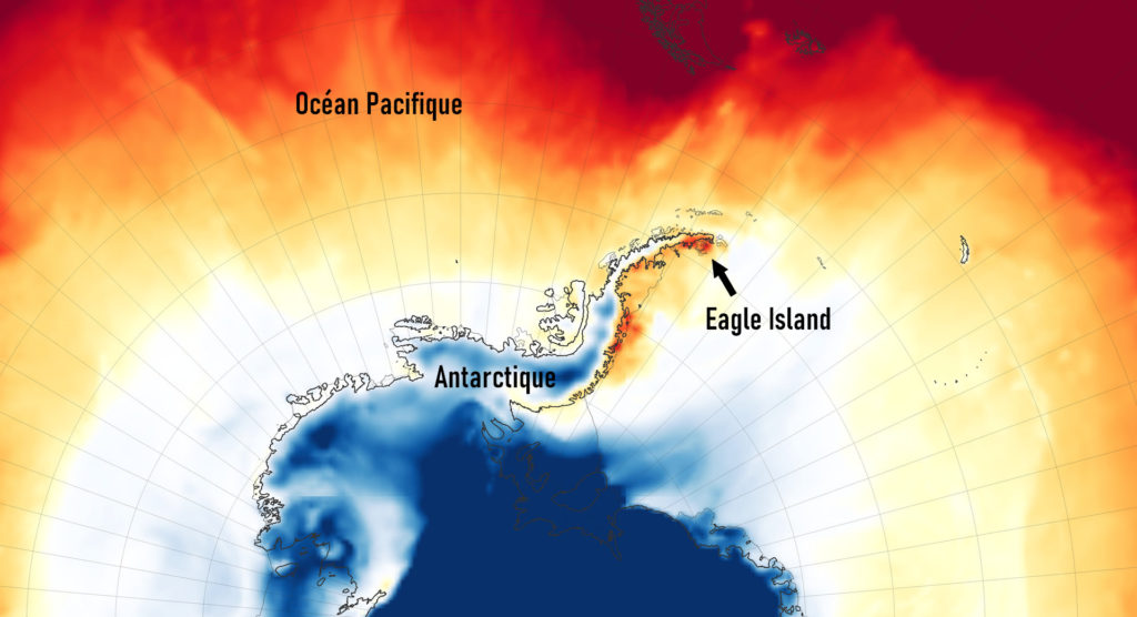 Image satellite de la vague de chaleur. // Source : GEOS-5/NASA Image satellite de la vague de chaleur. // Source : GEOS-5/NASA